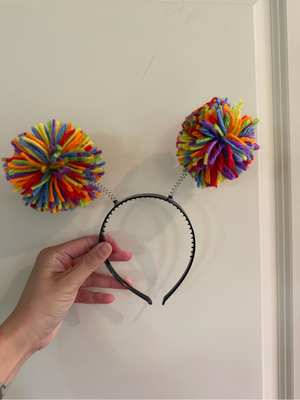 Kids Rainbow Pom Pom Headband - Multicolor